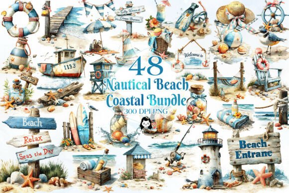 Download Nautical Beach &amp; Coastal Clipart - Premium Resources
