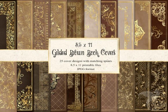 Download Gilded Brown Book Covers - Gilded Collection