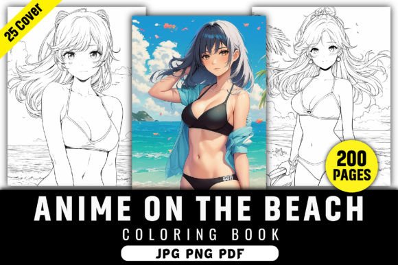 Download 200 Anime on the Beach Coloring Pages - Beach Collection