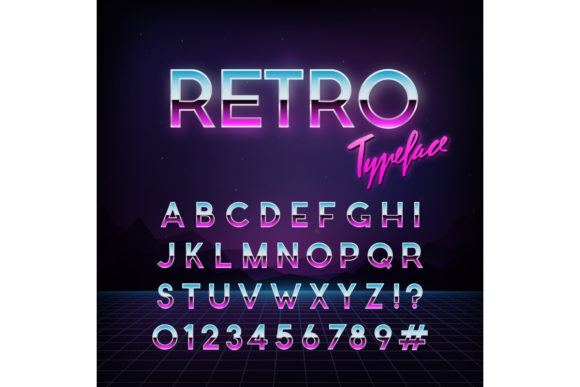 Download Futuristic Retro Typeface - Retro typeface Collection